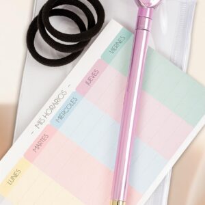 Kit Cora - Lapicera Touch Azul + Colitas + Horario SALVE REGINA