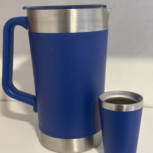 Jarra térmica 1.5 litros con vaso. (Azul)