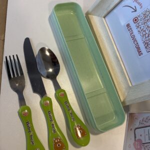 Set de cubiertos infantil - Verde / Ositos