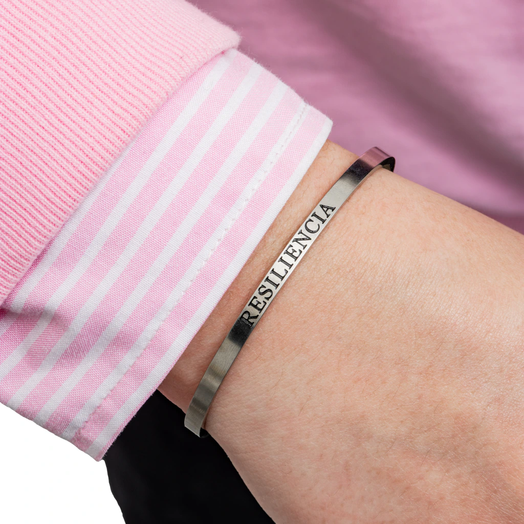 Pulsera Acero Tipo Esclava con Palabra: Resiliencia - Imagen 4