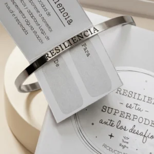 Pulsera Acero Tipo Esclava con Palabra: Resiliencia