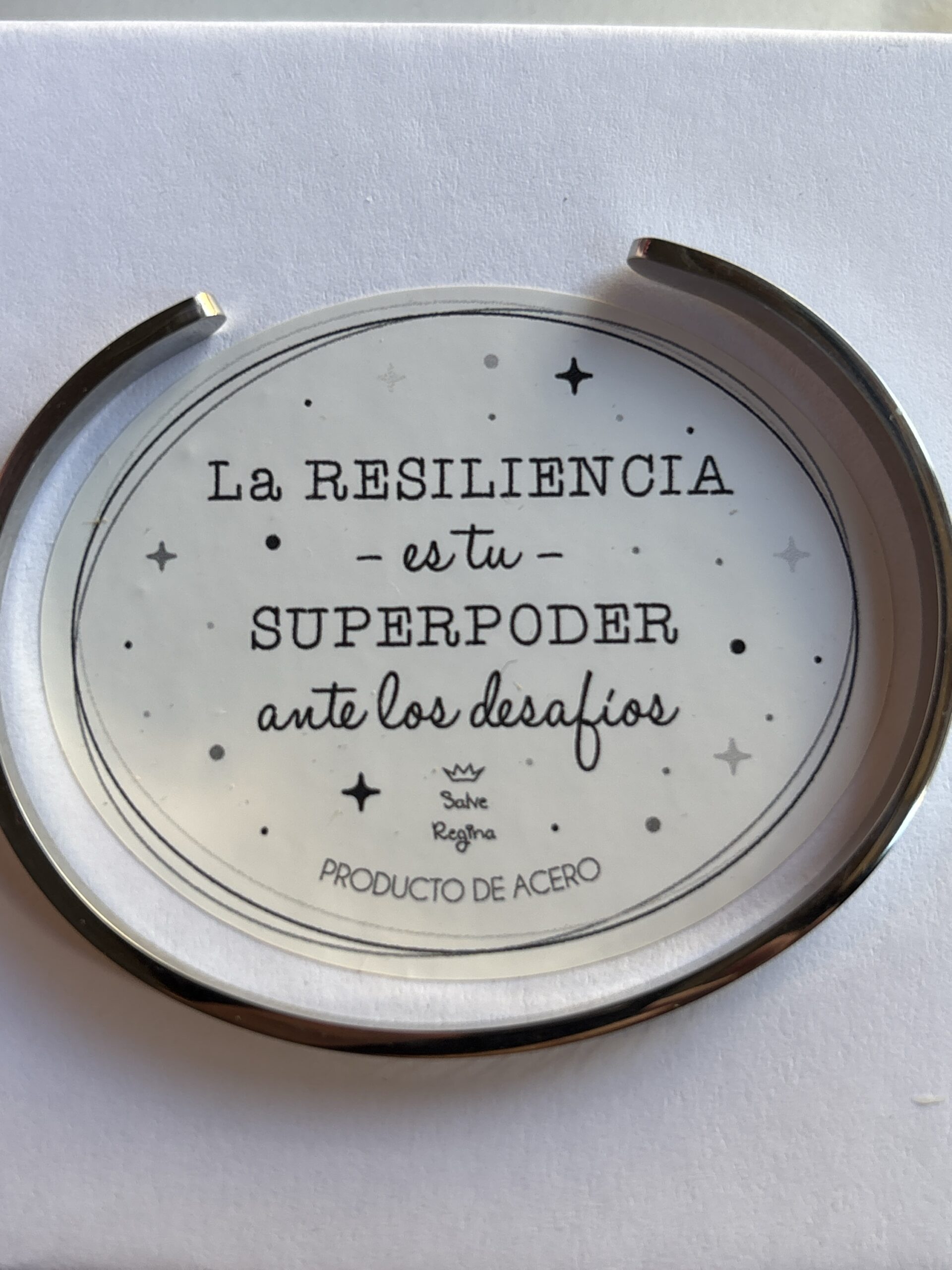 Pulsera Acero Tipo Esclava con Palabra: Resiliencia - Imagen 2