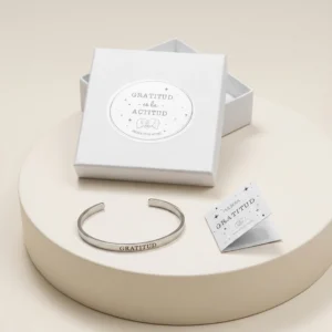 Pulsera Acero Tipo Esclava con Palabra: Gratitud